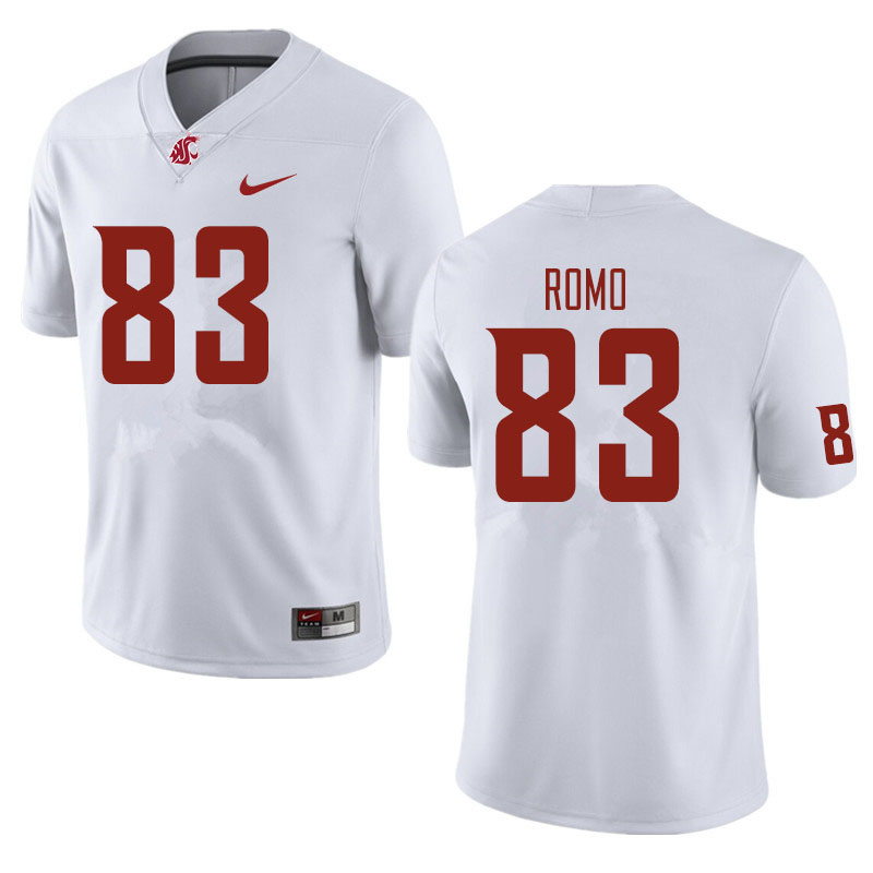 Men #83 Rudder Romo Washington State Cougars Football Jerseys Sale-White